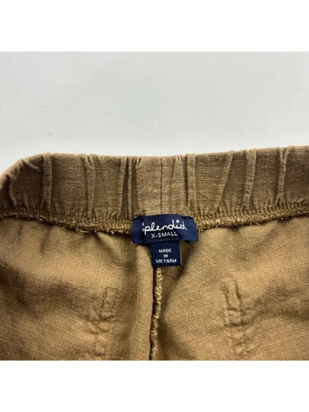 Splendid Pecan Brown Linen Blend Wide Leg Lounge Pant XS